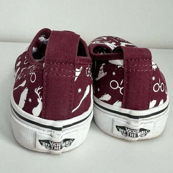 VANS x Harry Potter Elastic Laces Slip-on Kids Youth Shoes Sneakers Burgundy EUC - Picture 7 of 9